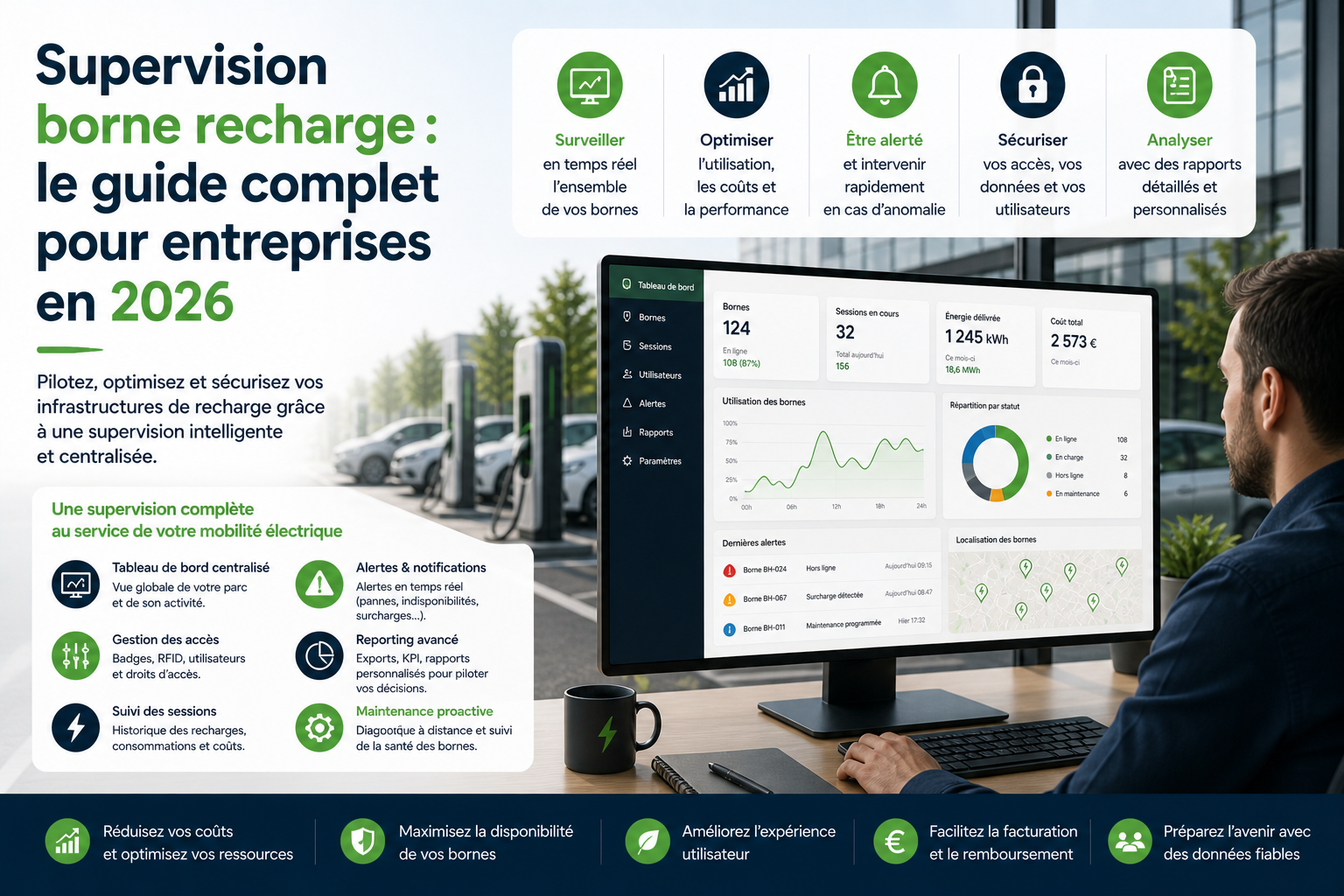 Supervision borne recharge : plateforme de pilotage IRVE en 2026