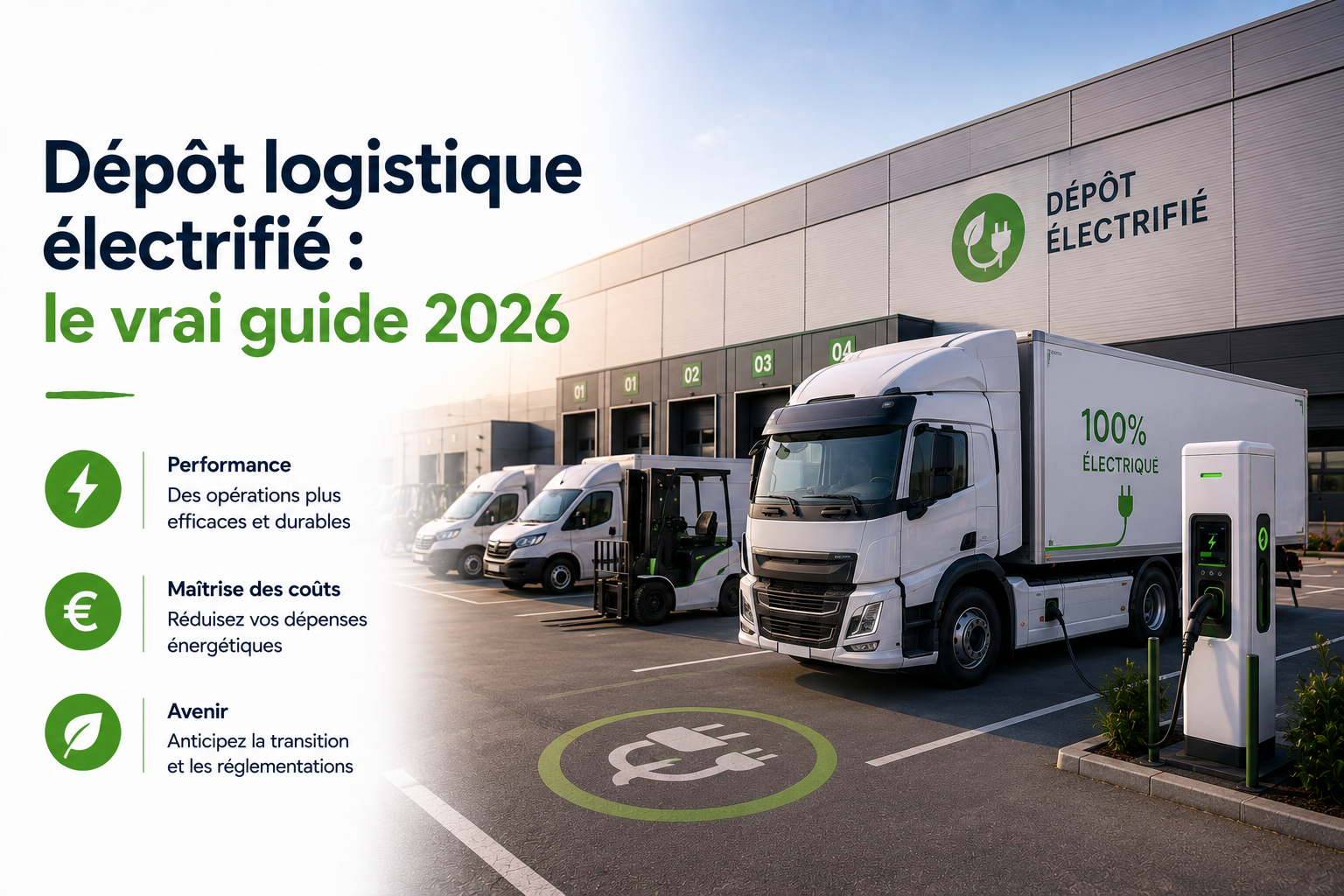 Dépôt logistique électrifié : infrastructure de recharge pour camions 2026
