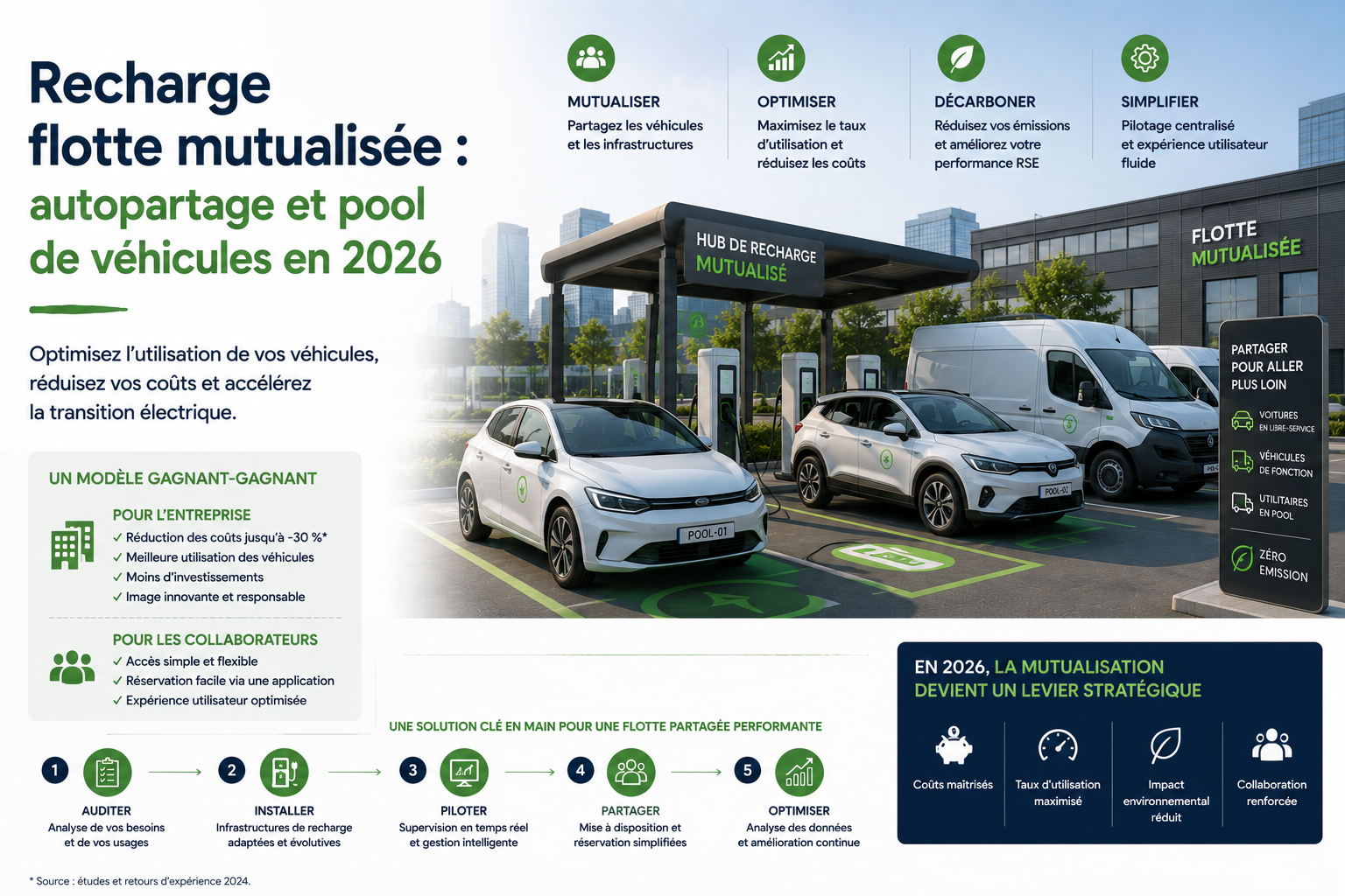 Recharge flotte mutualisée : pool de véhicules d'entreprise en 2026